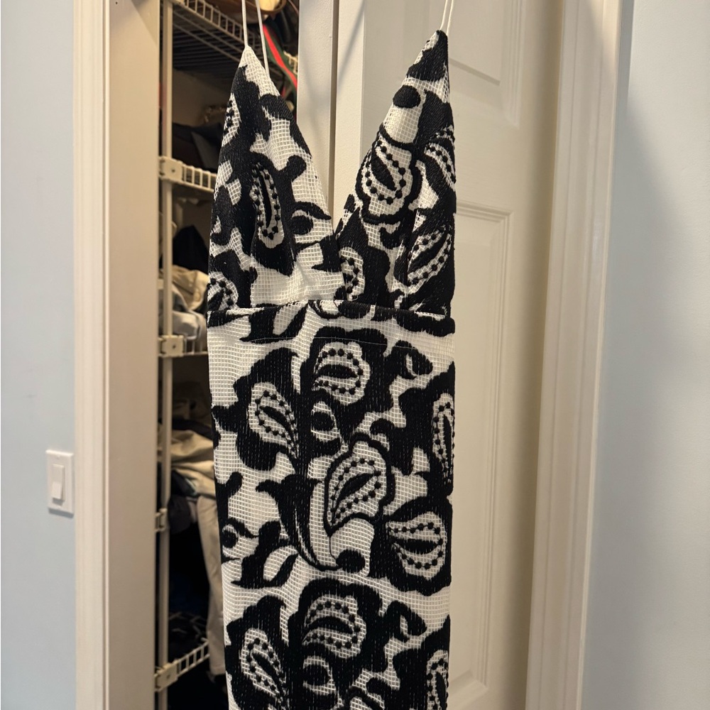 Anthropologie Black and White Sheath Mini Dress